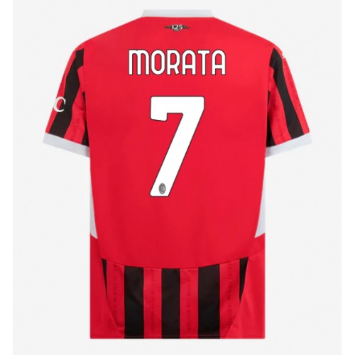 Fotballdrakt Herre AC Milan Alvaro Morata #7 Hjemmedrakt 2024-25 Kortermet